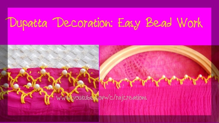 Dupatta Decoration with Bead Work | Easy Bead Work