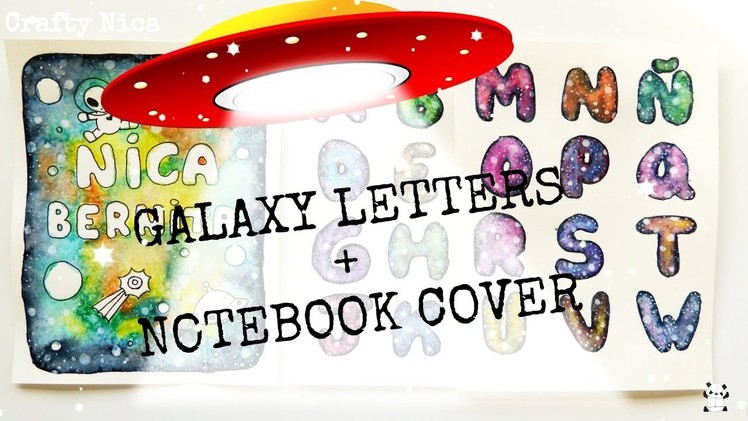 HOW TO DRAW GALAXY LETTERS  ????  DIY NOTEBOOK COVER DESIGN