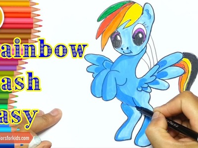 How to Draw Rainbow Dash easy - My Little Pony - Easy Drawing Tutorials #69
