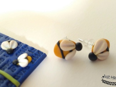 ~JustHandmade~ Polymer clay (fimo) bee - earrings