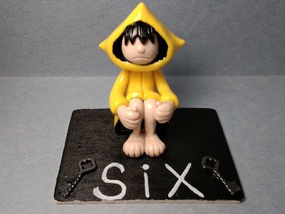Little Nightmares, Six, polymer clay cake topper.sculpture, tutorial