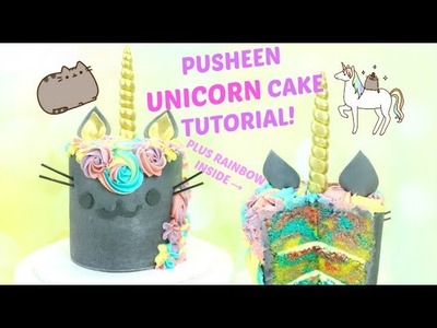 MAGICAL PUSHEEN RAINBOW UNICORN CAKE Tutorial!