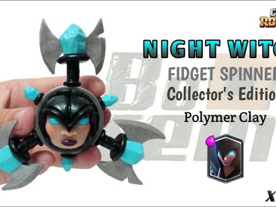 NIGHT WITCH FIDGET SPINNER | Clash Royale | Polymer Clay Tutorial