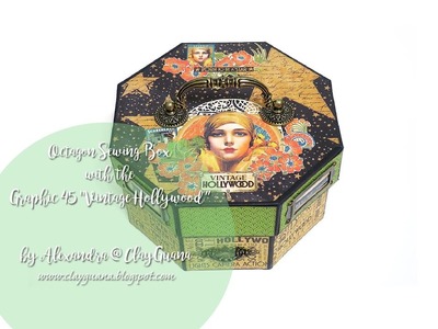 Octagon Sewing Box with the Graphic 45 "Vintage Hollywood"