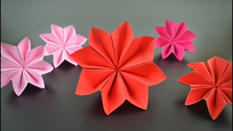 Origami: Christmas Flower. Poinsettia - Instructions in English (BR)