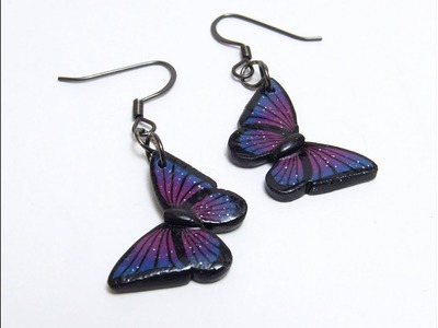 Polymer Clay Galaxy Butterfly Cane Assembly & Earring Tutorial