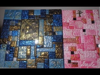 Polymer clay tile mosaic.  show & tell