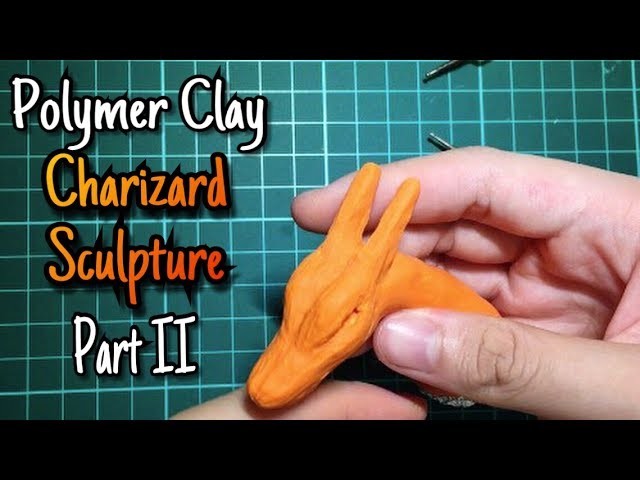 Polymer Clay Tutorial - Charizard Sculpture Part II, Fixing the Horns (Pokemon)