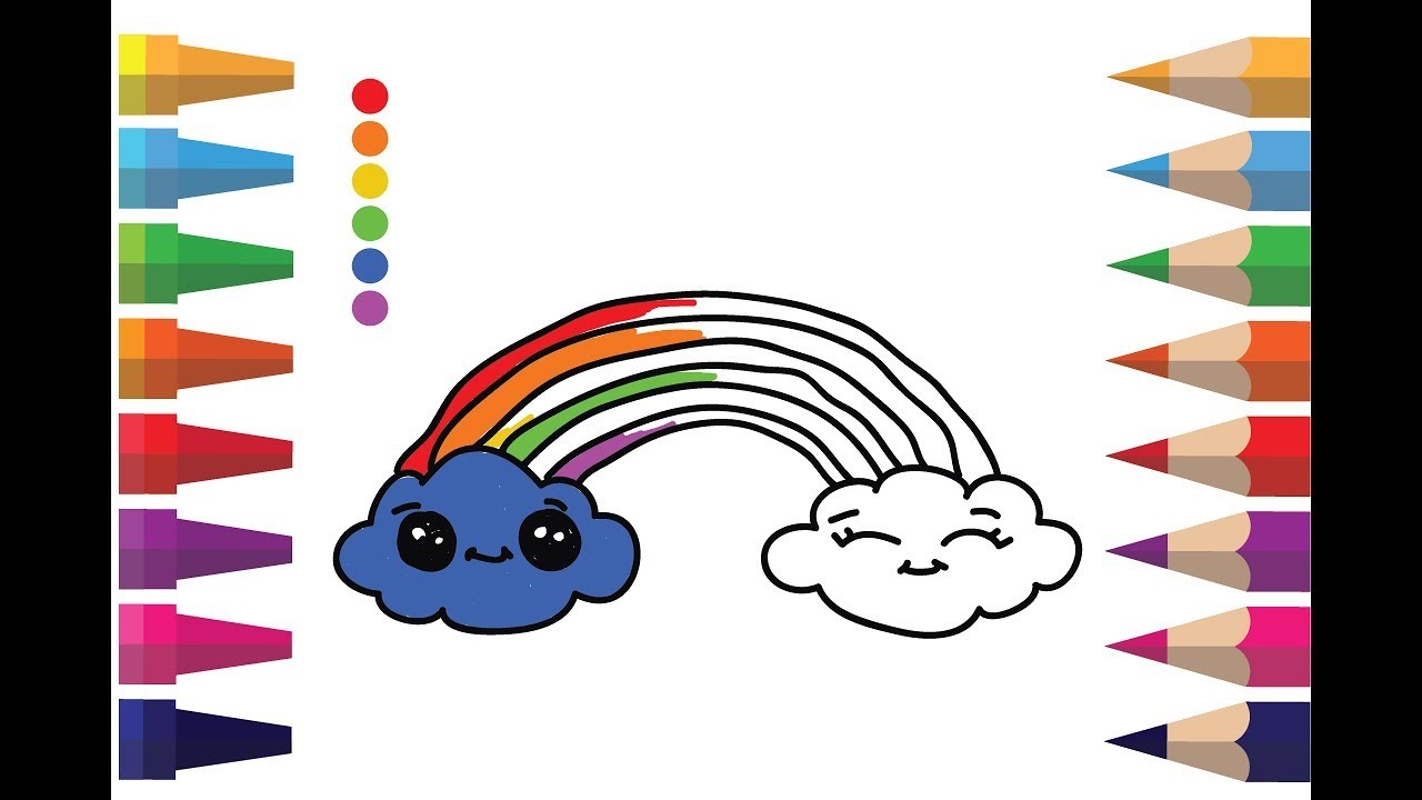 Rainbow: How to Draw and color for kids, Boba Colouring Pages TV