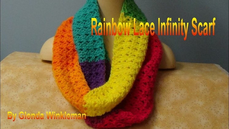 Rainbow Lace Infinity Scarf -   Lion Brand Mandala Yarn (Free Pattern at the end of video)