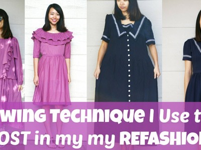 SEWING TECHNIQUE I USE THE MOST IN MY REFASHIONS | Beginner Sewing Lesson