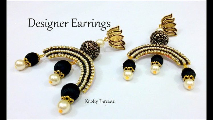 Silk Thread Jewelry | Making of Designer Earrings | Antique Collection | DIY | www.knottythreadz.com