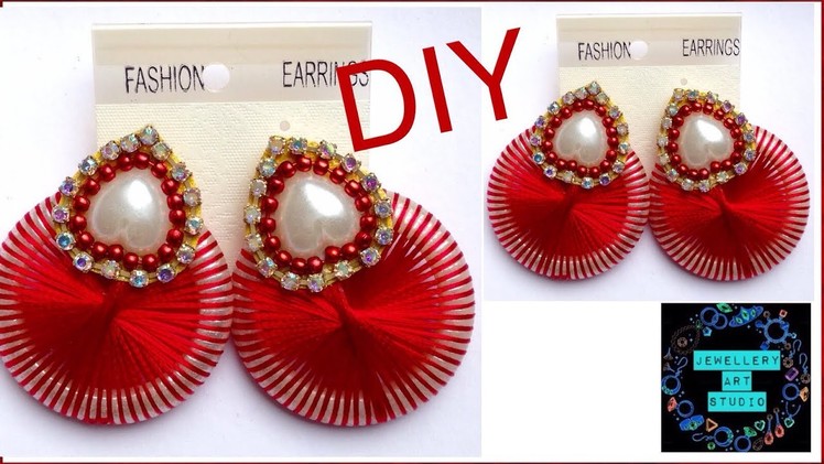 Simple and beautiful silk thread earring | silk thread jewelry making tutorial