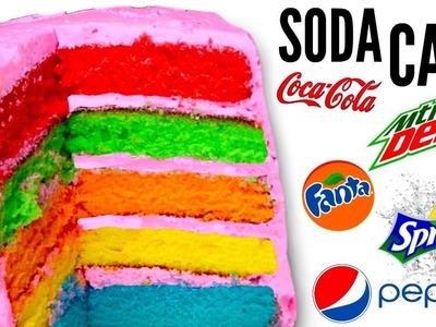 SODA CAKE - How To Make Rainbow Mountain Dew, Coca-Cola, Pepsi, Fanta & Sprite Cake