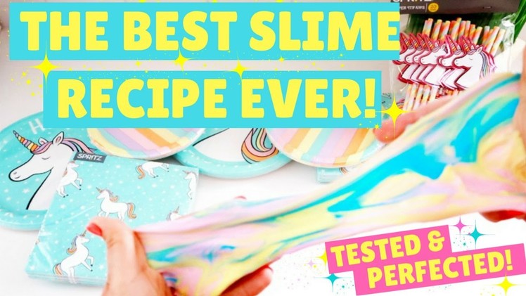 The BEST Slime Recipe Ever! Unicorn Rainbow Slime Tutorial Too (Without Borax)