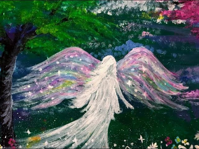 The Rainbow Angel LIVE Painting Lesson Part One