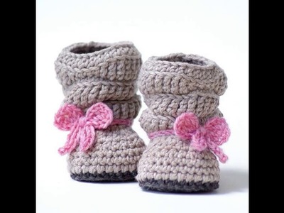 Top 10 botitas altas de bebé niña a ganchillo- Crochet baby girl booties- Escarpines