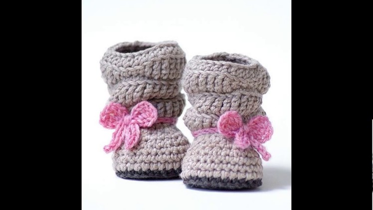 Top 10 botitas altas de bebé niña a ganchillo- Crochet baby girl booties- Escarpines