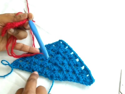Triangle crochet shawl-in Hindi,pattern3
