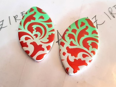 Using stencil for designing on polymer clay
