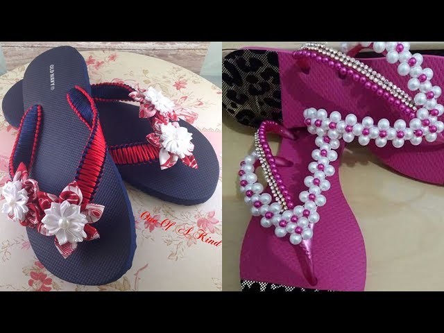 Beautiful DIY Slippers with Pearls and Fringes