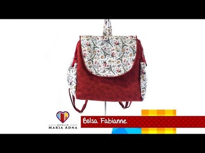 Bolsa mochila de tecido Fabianne. DIY. Fabric bag backpack. Make a fabric backpack bag