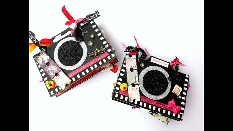 Camera shaped handmade album scrapbooks