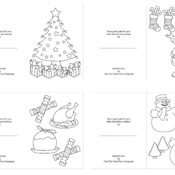 Christmas Cards, Colour Your Own, Kids Crafts, Each Pack Has 4 Designs, DIY*