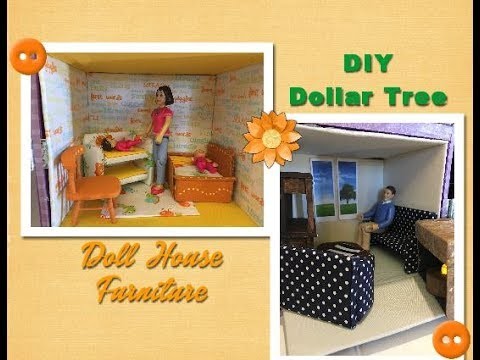 DIY Dollar Tree Wood Dollhouse Miniature Furniture part 3
