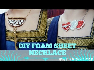 DIY FOAM SHEET craft NECKLACE funky and glittery