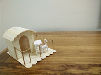 DIY  House for Hamster made out of popsicle sticks - Miniature House