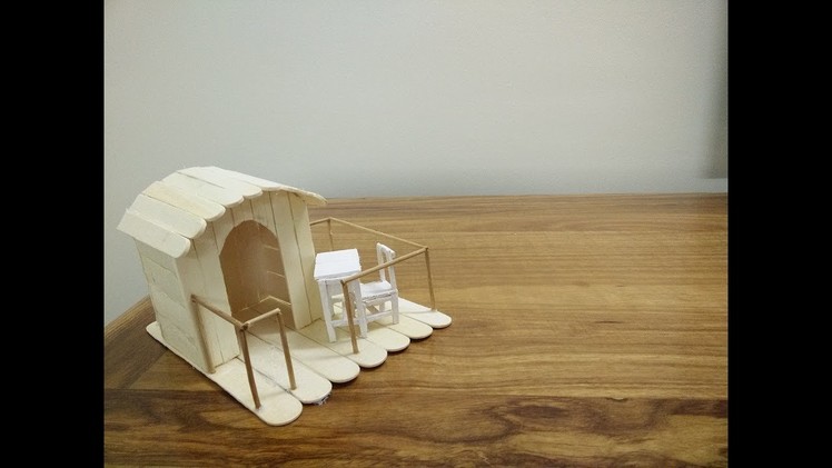 DIY  House for Hamster made out of popsicle sticks - Miniature House