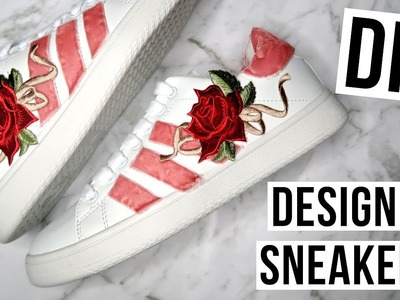 DIY. How to Make Custom ADIDAS & GUCCI Inspired Floral Sneakers!