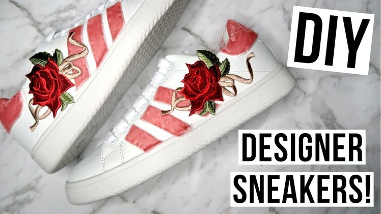 DIY. How to Make Custom ADIDAS & GUCCI Inspired Floral Sneakers!