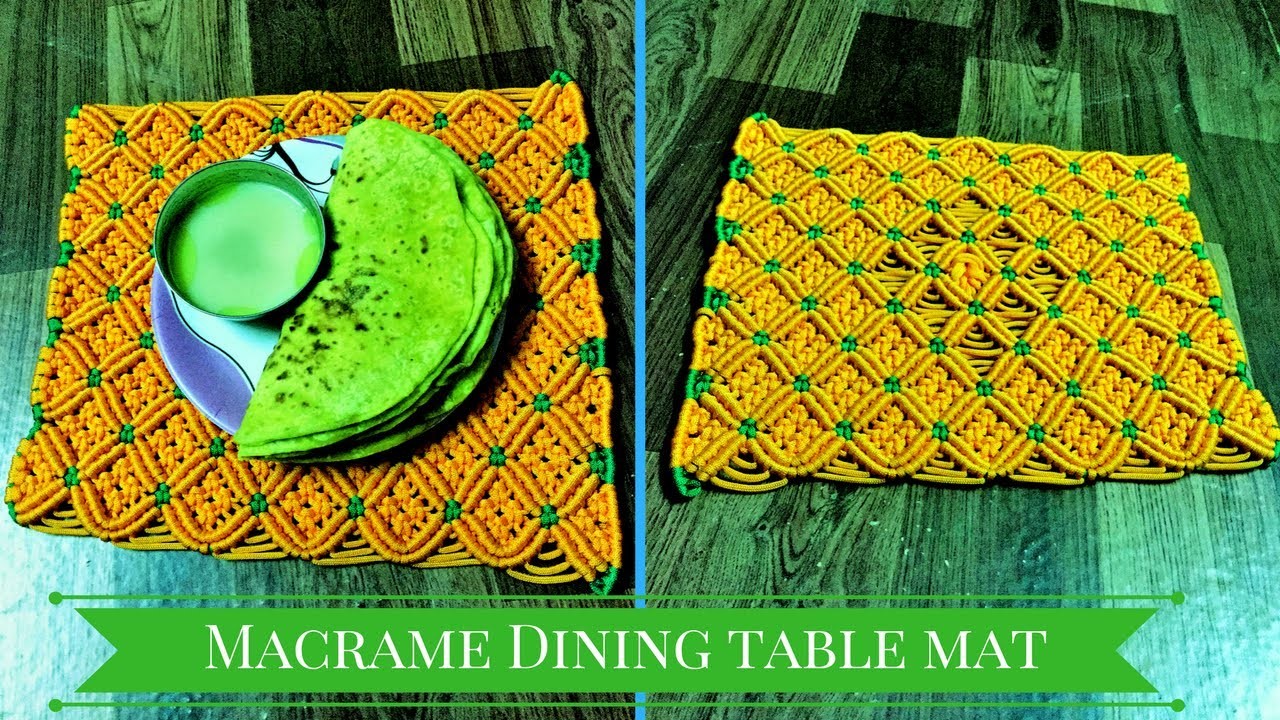 DIY Macrame Dining Table Mat, Macrame Art, Macrame diy project of table