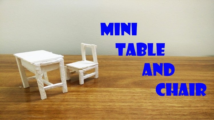 DIY Mini Classroom Tables and Chairs made out of popsicle stick -  miniature dollhouse