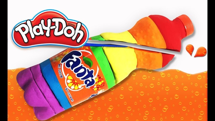 DIY Play-Doh Learn Make Fanta Bottle Modeling & Blueberry Ice Cream Toy Soda