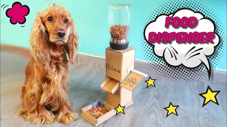 DIY Puppy Dog Food Dispenser from Cardboard at Home