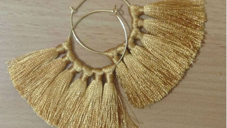 DIY Silk thread Tassel earring