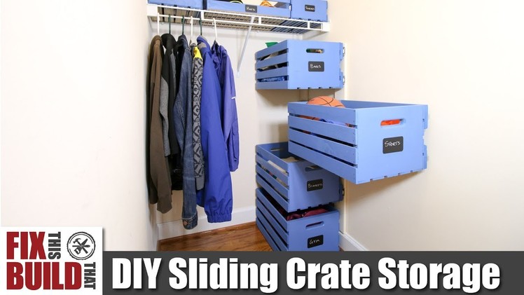DIY Sliding Wood Crate Storage | Small Closet Upgrade
