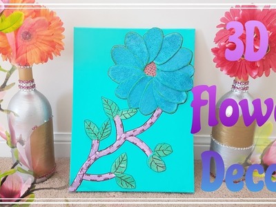 DIY Spring and Summer Room decor - 3D Glitter flower - Decor made with Foam Plates