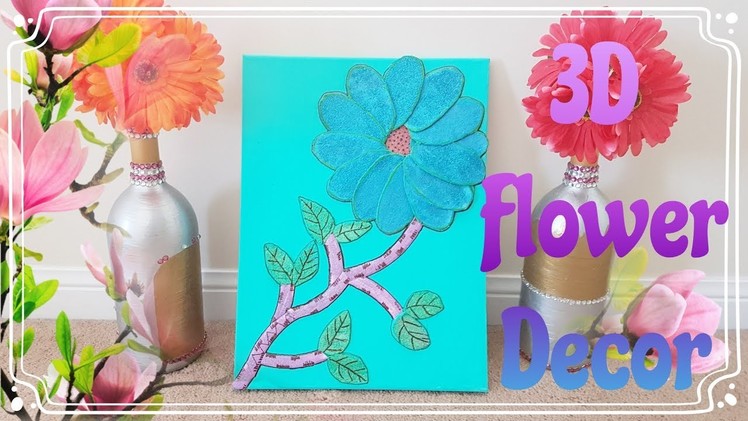 DIY Spring and Summer Room decor - 3D Glitter flower - Decor made with Foam Plates