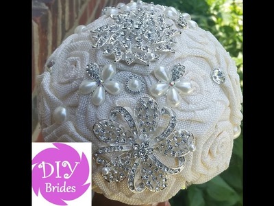 DIY Wedding Bridal Brooch Bouquet Kit Diana Burlap Roses