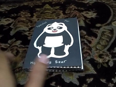Handmade pop up book for birthday gift.  cute panda and teddy bear