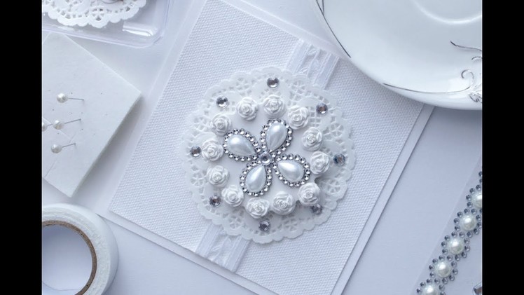 Handmade Wedding card or Wedding invitation Inspiration | Silver & white collection