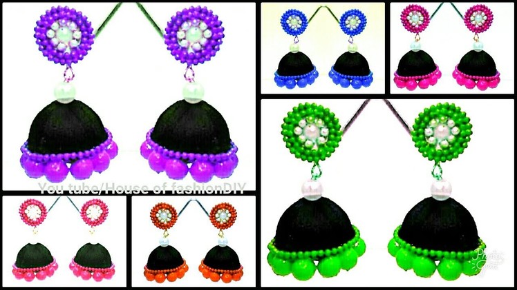 How To Attach Beads To Jumka Base||Customise Jumkas To Your Favorite Colour. !