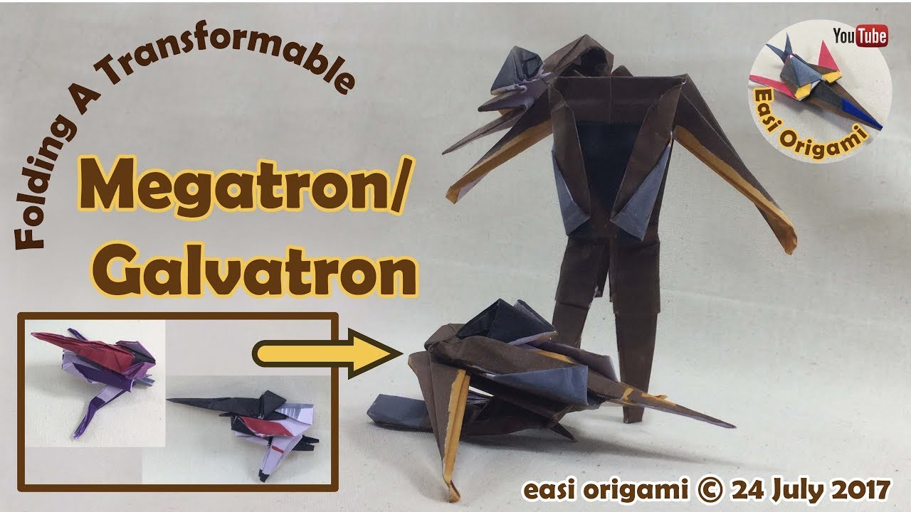 How to make a Papercraft, Origami Transformer Megatron (requires 1 straight cut)