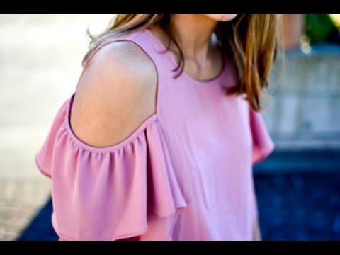 How to Make cold shoulder. off shoulder Ruffles sleeves Easy making DIY ( Hindi version )