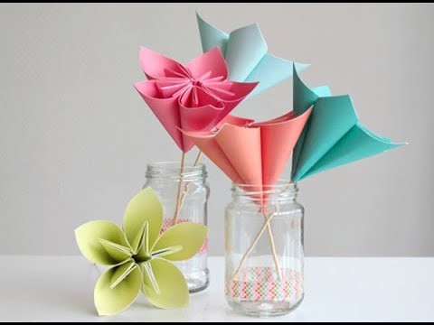 How to Make Origami Paper Flowers | Flower Making with Paper Tutorials | Crafty TV .