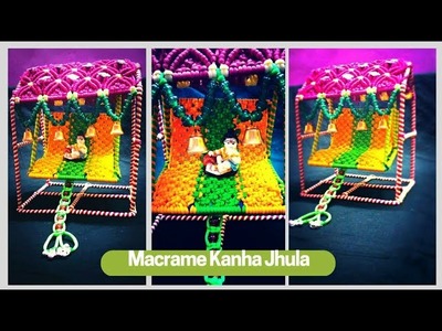 Janmashtami speccial. DIY simple Macrame Krishna Jhula design. Balgopal jhula. kanha ji ka jhula